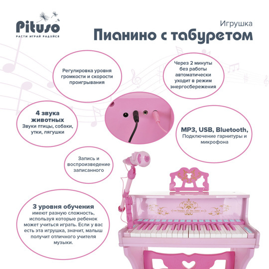 Игрушка PITUSO Пианино с табуретом