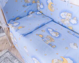 Комплект в кроватку Баю-Бай Нежность голубой К60-Н4 (6 предметов)