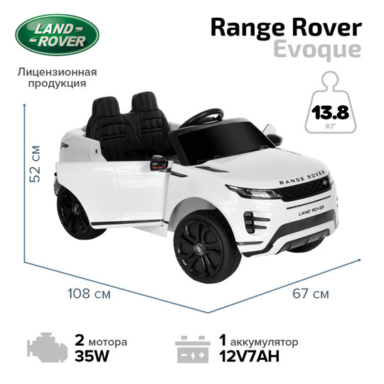 Каталка Zhehua Электромобиль Range Rover Evoque Черный
