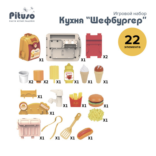 Игровой набор PITUSO Кухня Шефбургер