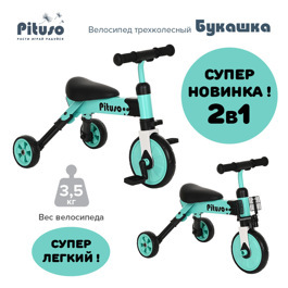 Велосипед трехколесный Pituso БУКАШКА 2 в 1 Green