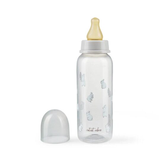 Антиколиковая бутылочка Happy Baby 10018 латексная соска от 0+  250 мл. / rabbit