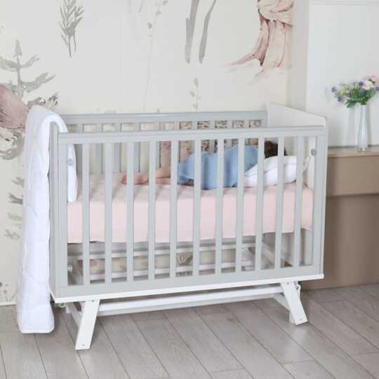 Детская кроватка Sweet Baby Nuovo с маятником Серый-белый