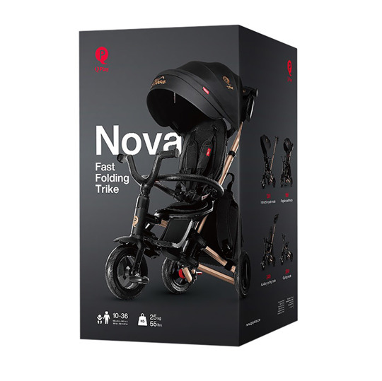 Складной трехколесный велосипед QPlay NOVA Plus S700-13 / Black (Rub/Gold)