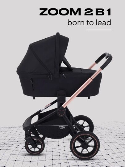 Коляска MOWBaby ZOOM PU 2 в 1 / RA086 Gold Black