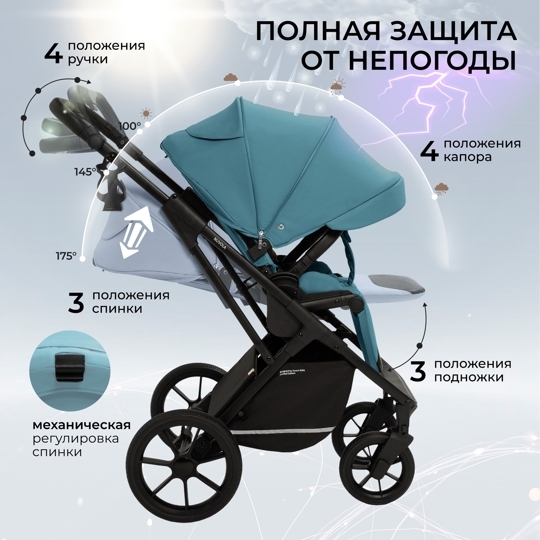 Коляска Sweet Baby Nuvola 2 в 1 / Ocean Green