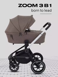 Коляска MOWBaby ZOOM PU 3 в 1 / RA087 Silver Beige