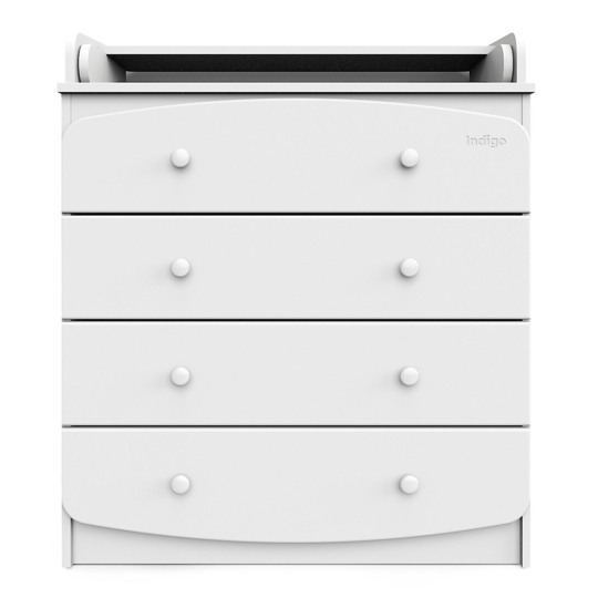 Пеленальный комод Indigo Classic 800/4 МДФ, ЛДСП / белый-белый