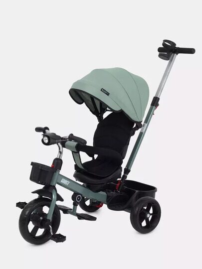 Детский трехколесный велосипед с ручкой Rant Basic GHOST RB250 / Green
