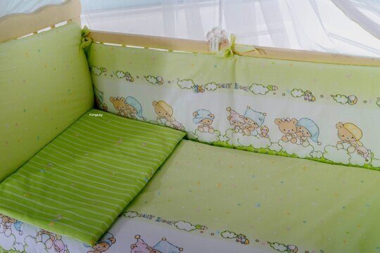 Комплект в кроватку Баю-Бай Мечта зеленый К30-М3 (3 предмета)