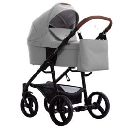 Коляска Bebetto KITELLI PRO  3 в 1 / pro 02 (св.серая кожа)