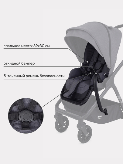 Коляска MOWBaby Move 2 в 1 / 2023 MB402 Carbon