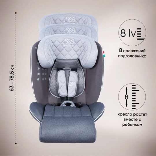 Автокресло Sweet Baby Fortuna 360 SPS Isofix (0-36) / Grey