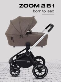 Коляска MOWBaby ZOOM PU 2 в 1 / RA086 Silver Cacao Brown