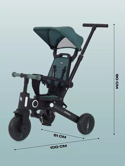 Детский трехколесный велосипед с ручкой Rant Birdie RB202 / Olive