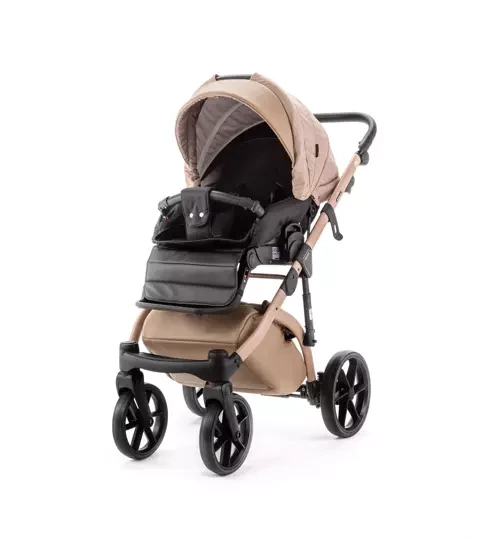 Коляска Adamex NOLA Natura 3 в 1 / CAMEL-5 Т.Бежевая ткань, Т. бежевая экокожа