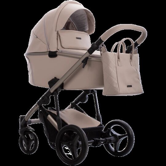 Коляска Bebetto Loren Premium Class SAND 3 в 1 / Sand 01 (св.бежевая кожа)