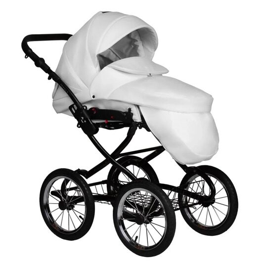 Коляска Jovola Tessa Classic Eco Plus 14 2 в 1 / Te 05 (белая кожа)