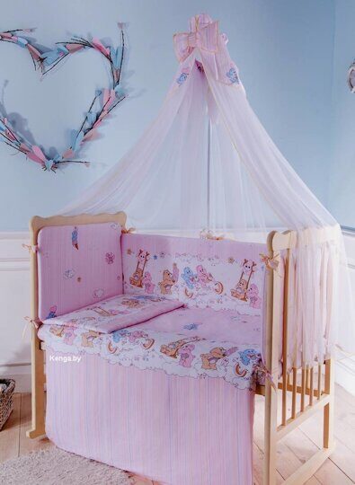 Комплект в кроватку Баю-Бай Забава розовый К70-З1 (7 предметов)