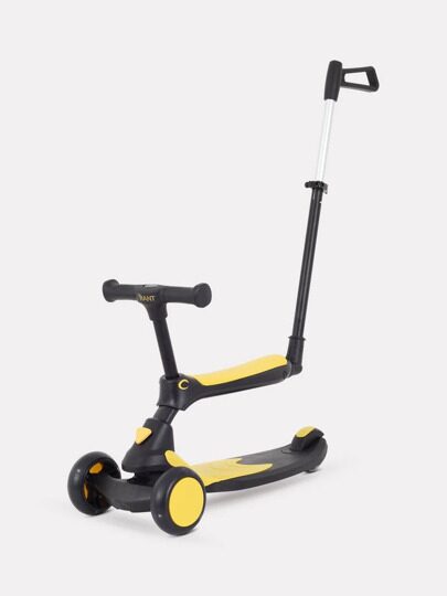Беговел-самокат Rant Rider Plus о светящимися колесами RB100 / Black-Yellow