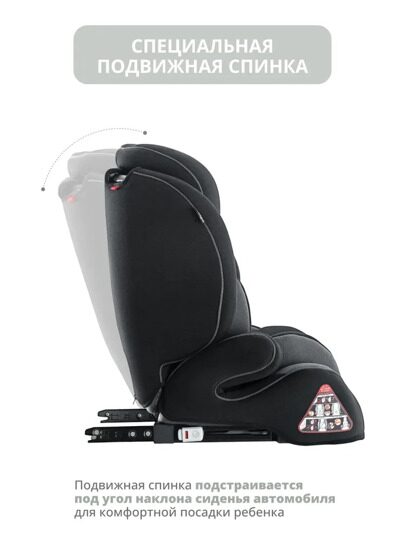 Автокресло Indigo WINNER ISOFIX 1+2+3 (9-36 кг) / YB706B черный-серый