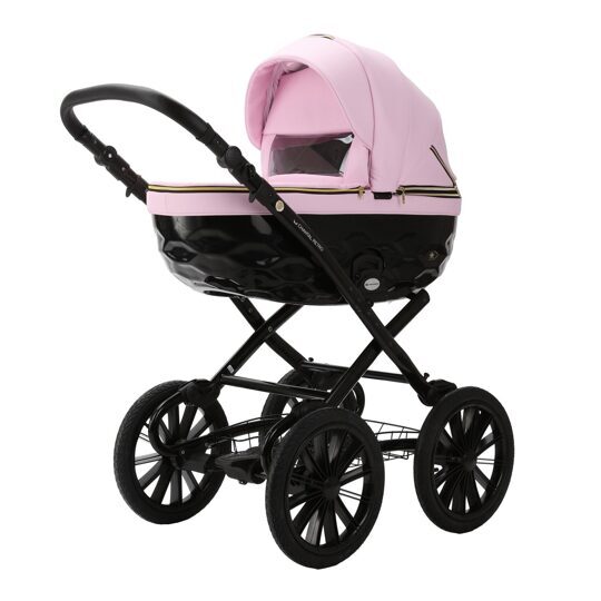 Коляска Adamex Chantal Retro Eco (Deluxe) 2 в 1 / C132 розовая экокожа