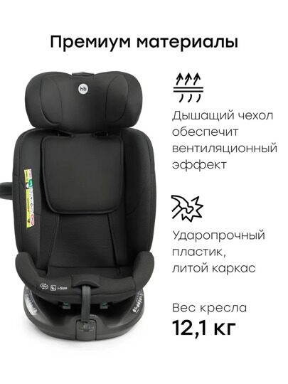 Автокресло Happy Baby Kidster isofix (0-36 кг) / black