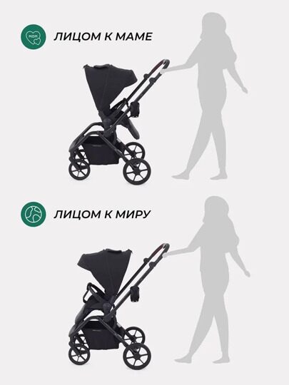 Прогулочная коляска с реверсивным блоком MOWBaby MIO MB102 / Black