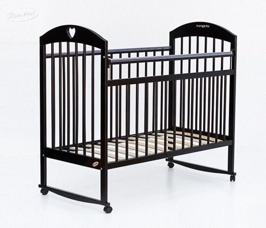 Детская кроватка Bambini Comfort М 01.10.18 (колеса качалка) темный орех