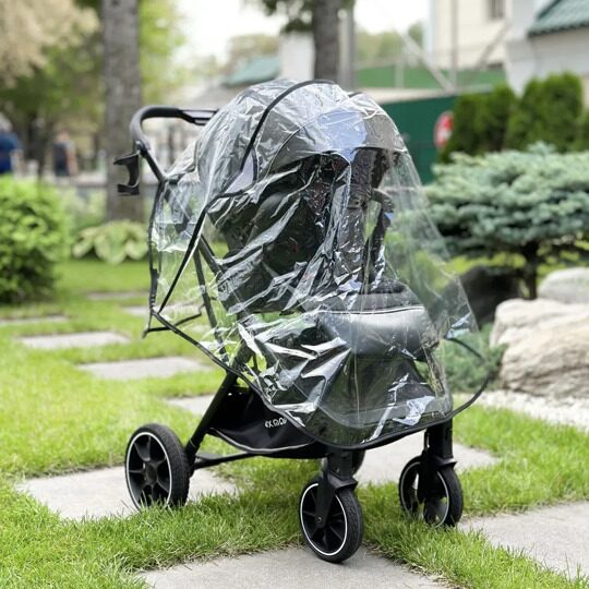 Прогулочная коляска LuxMom 740 реверсивный блок + рюкзак / Темно-серая