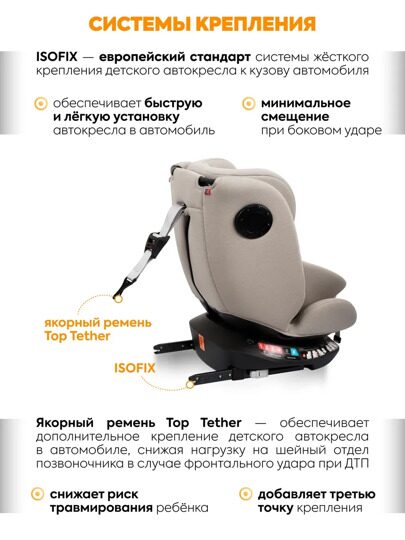 Автокресло Jovola PRIME ISOFIX (0-36 кг) / бежевый