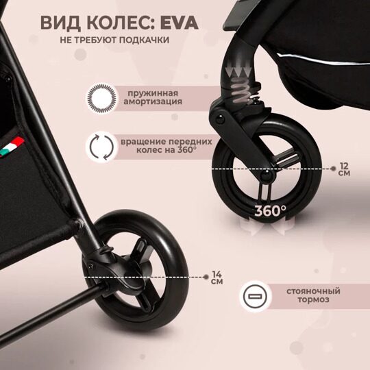 Прогулочная коляска Sweet Baby Bella / Black