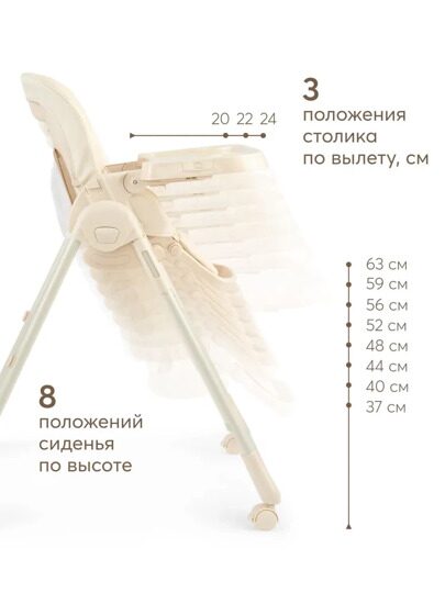 Стульчик для кормления Happy Baby WILLIAM PRO / beige