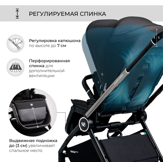 Коляска Sweet Baby Elegante 3 в 1 / Chrome Black