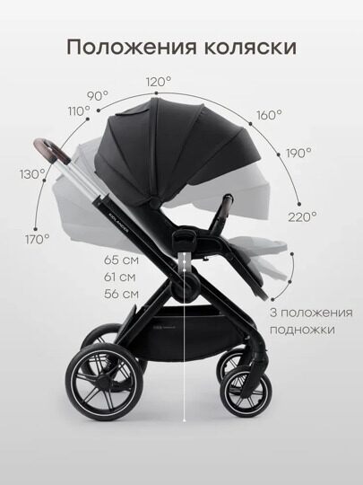 Коляска Happy Baby KIDLANDER 3 в 1 /  black
