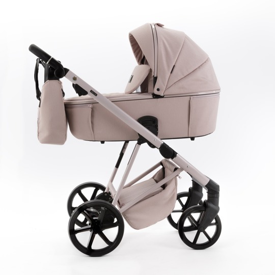 Коляска Adamex DELTA NATURA 3 в 1 / DN-2-ROSE (Розовая ткань-розовая рама)