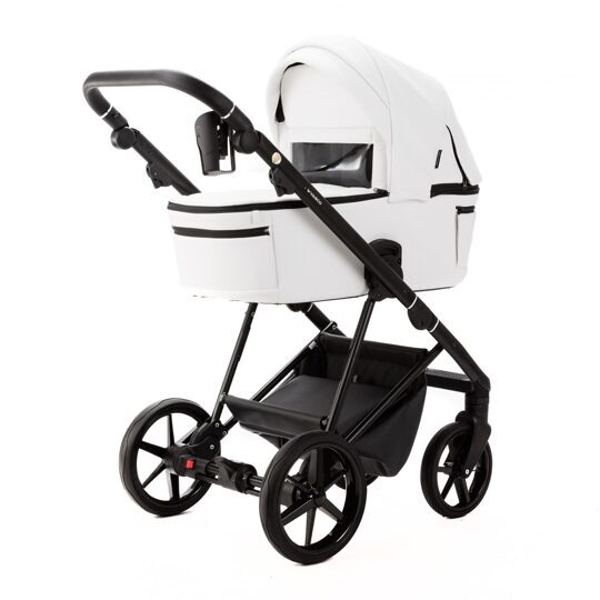 Коляска Adamex Vasco Deluxe 3 в 1 / V-SA1 Белая Экокожа