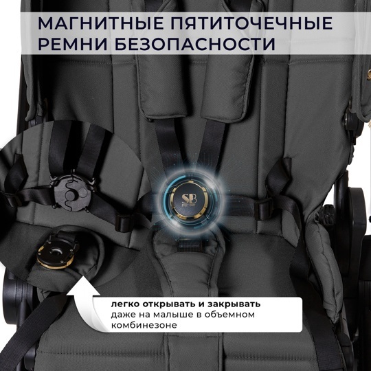 Коляска Sweet Baby Stella Plus Therma 2 в 1 / Dark Grey