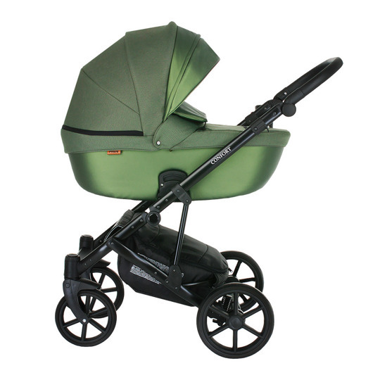 Коляска Pituso CONFORT Plus 2 в 1 Олива+Кожа Олива металлик