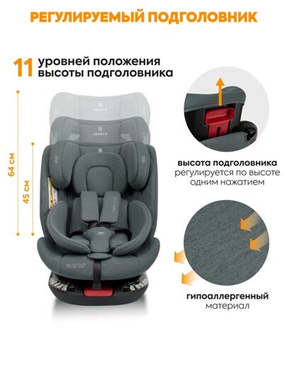 Автокресло Jovola PRIME ISOFIX (0-36 кг) / темно-зеленый