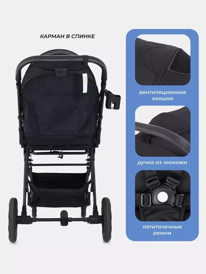 Прогулочная коляска MOWbaby Turbo 2.0 MB021 / 2025 Black