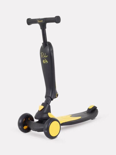 Беговел-самокат Rant Rider Plus о светящимися колесами RB100 / Black-Yellow