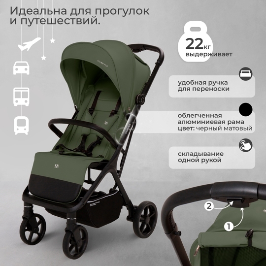Прогулочная коляска Sweet Baby Colibri Plus / Green Forest