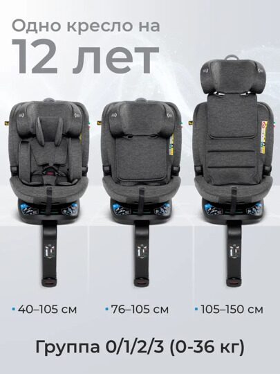 Автокресло Sweet Baby Voyager P12 Pro / Grey