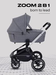 Коляска MOWBaby ZOOM PU 2 в 1 / RA086 Silver Grey