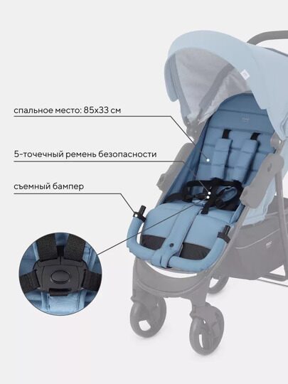 Прогулочная коляска MOWBaby CROSS RA080 / Blue 2024