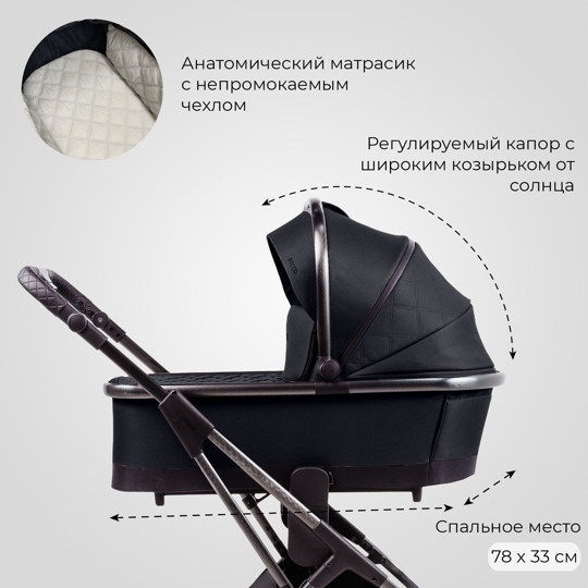 Коляска Sweet Baby ROCCO 2 в 1 / Black