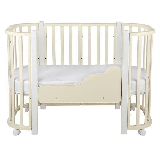 Детская кроватка Indigo Baby Lux 3 в 1 / слоновая кость - белые стойки