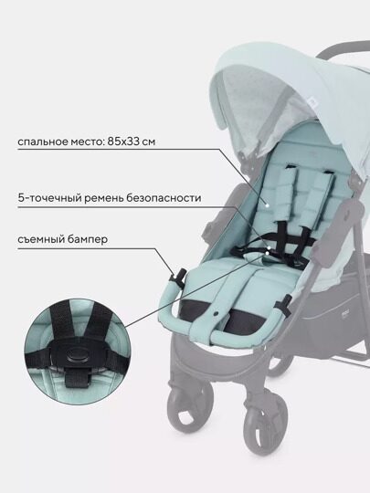 Прогулочная коляска MOWBaby CROSS RA080 / Mint 2024