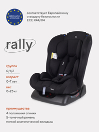 Автокресло Rant Basic RALLY 0+-1-2 (0-25 кг) / ZY19 Black